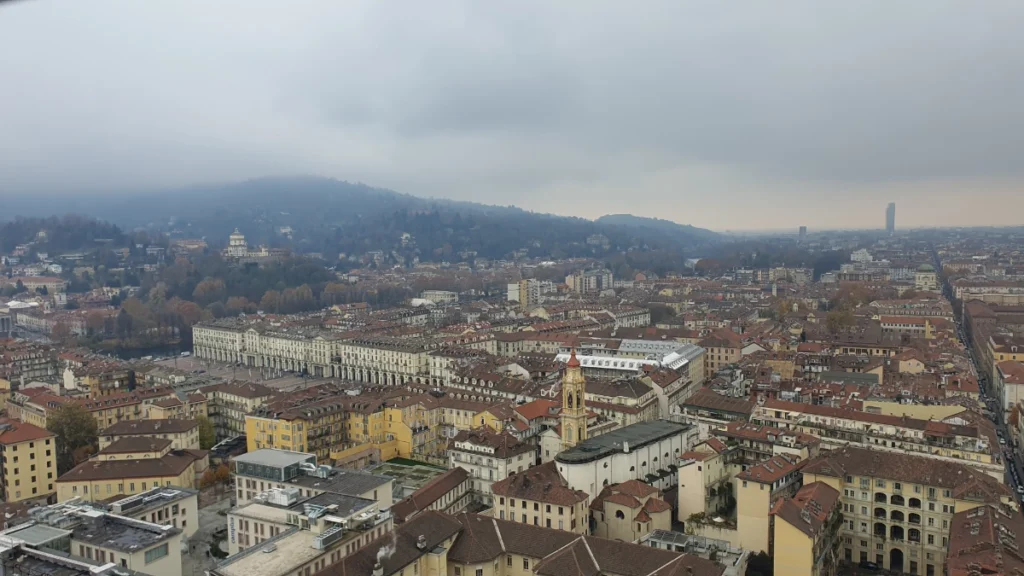 View on Torino from the top of Mole Antoniellana