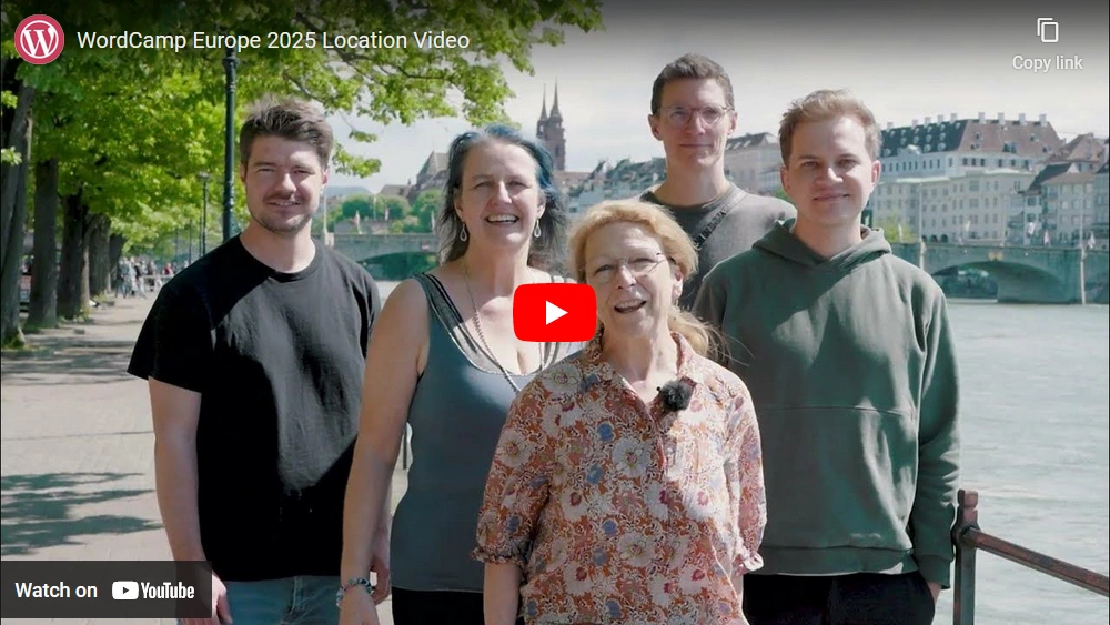 WordCamp Europe 2025 Basel announcement video