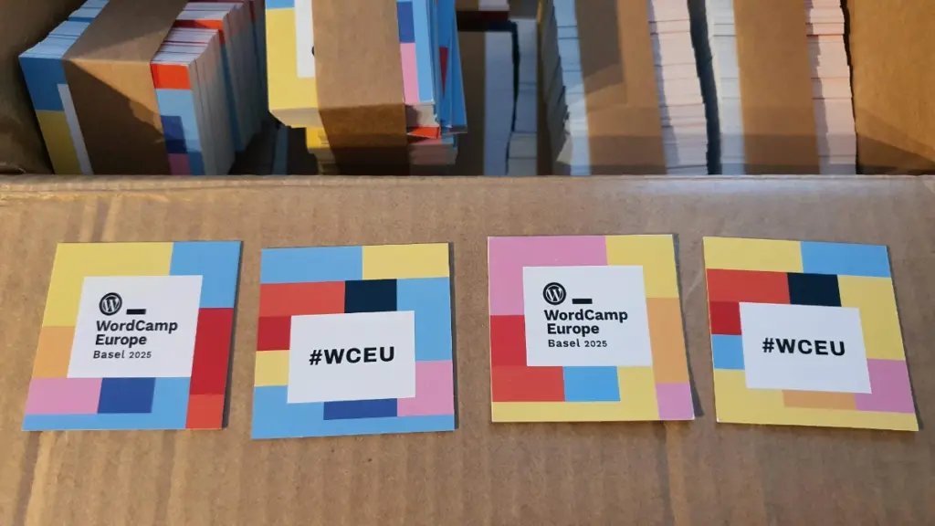 Photo of the ordered business cards, serving as token for event drinks