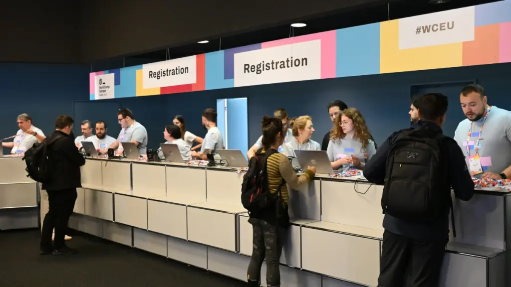 Registration desk. Photo by Chris Clarke