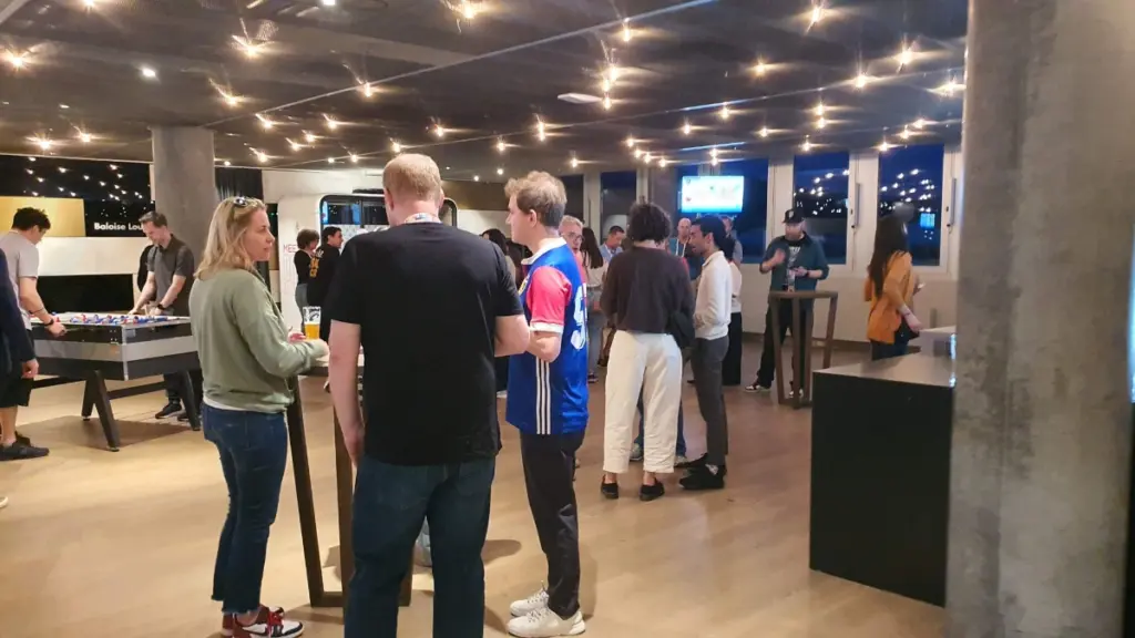 Social event lounge, group of people